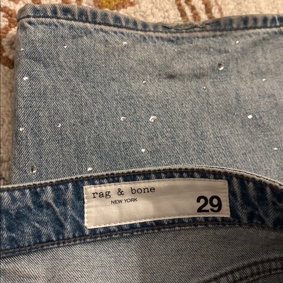 🩵RAG & BONE Logan Mid-Rise Wide Leg Studded Denim - Picture 6 of 16